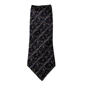 Lanvin Paris Silk Tie Black Paisley